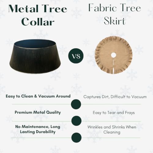 Christmas Tree Collar, Holiday Tree Skirt Alternative, Christmas Decorations for Tree, Modern Christmas Tree Skirt, Xmas Tree Collar (Black) - Image 5
