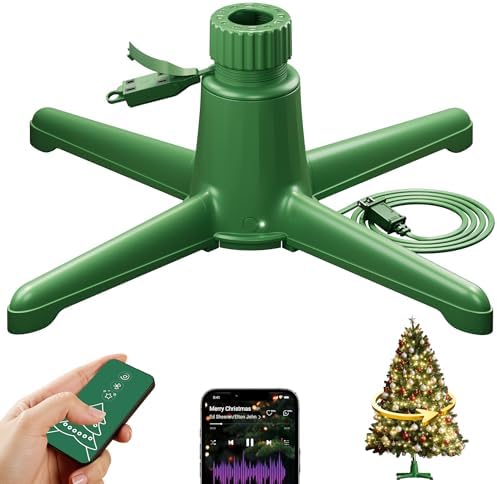 DG-Direct Musical 360° Rotating Christmas Tree Stand, Anti-tilt Noiseless, Up to 9ft 120 lb Artificial Fits 1.25–2" Tree Poles, Spinning Tree Stand with Remote, Built-in 3 Light Output Ports 800W by DG-Direct