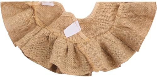 Tatuo 13.8 Inch Mini Tabletop Christmas Tree Skirt Decor, Burlap Tree Skirt - Image 6