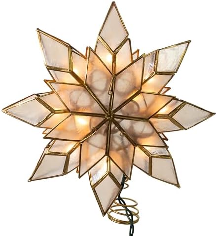 Kurt Adler UL 10L Capiz Clear Star Treetop - Image 6