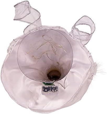 10-Inch Battery-Operated Silver and White Fairy Lighted Angel Tree Topper - Image 6