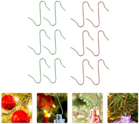 100pcs Christmas Hanging Hooks Metal Red S Shaped Ornament Hangers - Image 7