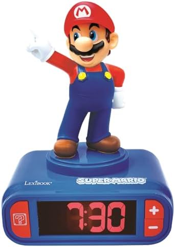 LEXiBOOK, Mario Nightlight Alarm Clock, RL800NI by Lexibook
