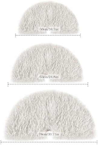 White Feathers Plush Christmas Tree Skirt Soft Fluffy Faux Fur Xmas Tree Skirt 30 Inch for Christmas Holiday Party Decorations - Image 5