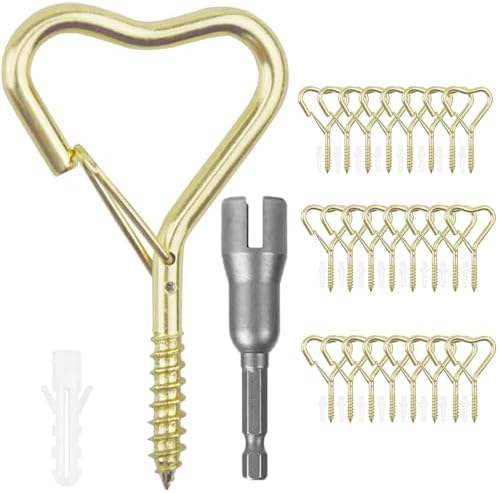 25 Pack Heart Shaped Screw Hooks for Hanging Plants, Ceiling Hooks by BJUTYEU