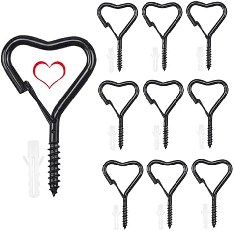 10 Pack Heart Shaped Screw Hooks for Hanging Plants, Ceiling Hooks by BJUTYEU
