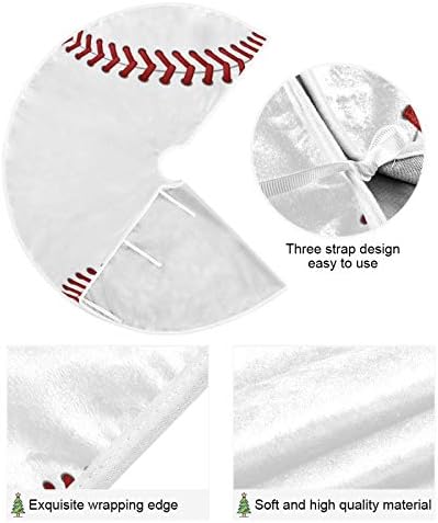 Blueangle 35.4 Inch Baseball Laces Christmas Tree Skirt Christmas Ornaments Home Decor Party Decorations - Image 2