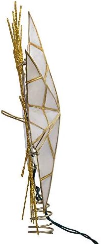 Kurt Adler 12" 7-Point Natural Capiz Lighted Tree Topper | Christmas Tree Star Topper | Gold Tree Topper Star with Lights | Light Up Star Christmas Tree Topper w/Wire Rays Accent (12 Inches, Gold) - Image 4