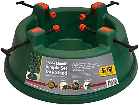 Green Wide Mouth Simple Set Live Christmas Tree Stand -Hold Trees Up to 8ft - Image 3