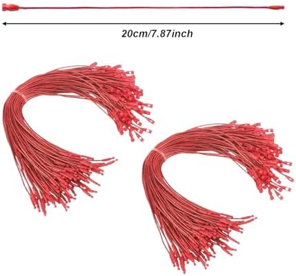 Vaveren 200 Pieces Christmas Hooks Hanger String Precut Ropes Snap Fastener Secure Ornament Attachment Polyester Suitable for Tree Decoration Holiday, Red - Image 3
