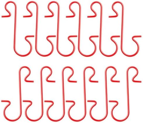 100 Pack Christmas S Hooks For Tree Ornaments, Metal Decoration Hangers For Balls Lights Dolls, Silver(Red) by Unknown