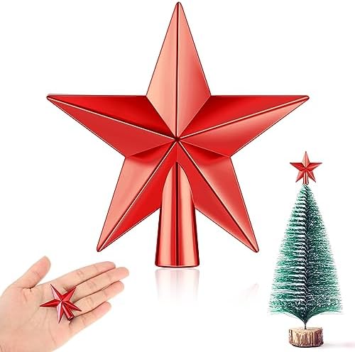 Hanaive Christmas Tree Topper Mini Star Small,Red,1.77 Inch,Plated by Hanaive
