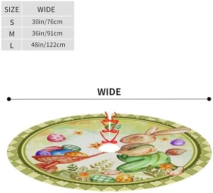Easter Colorful Eggs Christmas Tree Skirt 36" for Xmas Halloween New Year Holiday Party Home Tree Mat Decor Ornaments Decoration - Image 2