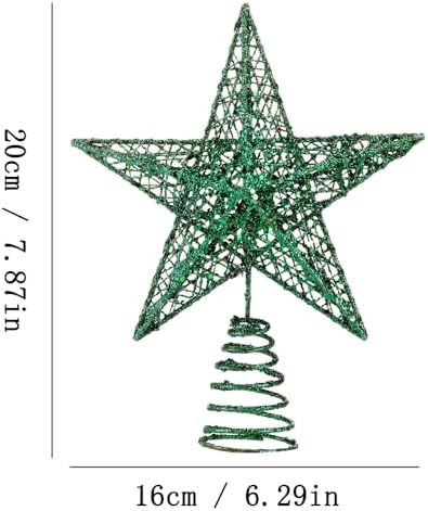 BinaryABC Iron Christmas Tree Star Topper,20cm Glittering Tree Topper - Image 2