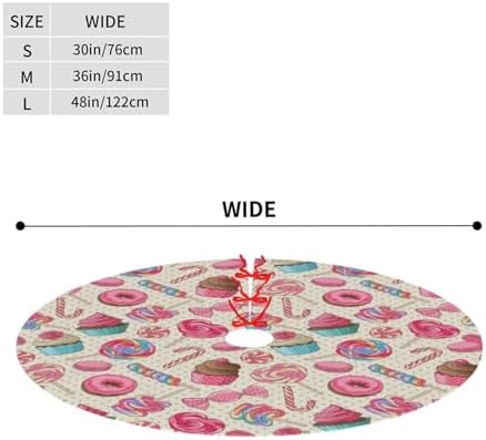 Colorful Lollipop Candy Macaroon Cupcake Donut Christmas Tree Skirt 36" for Xmas Halloween New Year Holiday Party Home Tree Mat Decor Ornaments Decoration - Image 2