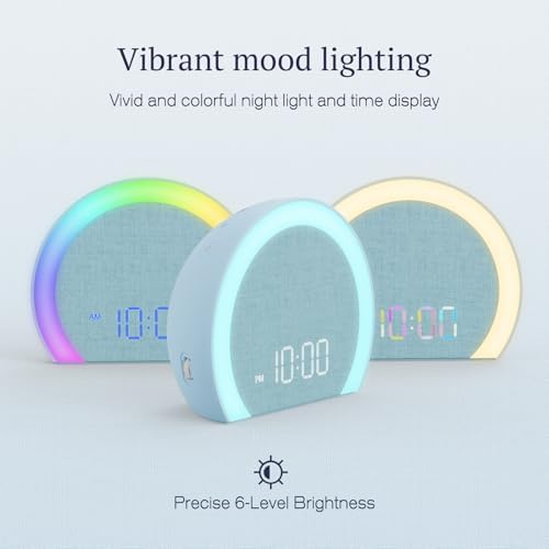 ANJANK Super Loud Alarm Clock with Wireless Bed Shaker, Vibrating Dual Alarm with Light Wake Up for Heavy Sleepers & Hearing Impaired, 9-Color Night Light, 8 Sounds, 0-100% Dimmer, USB Charger - Image 7