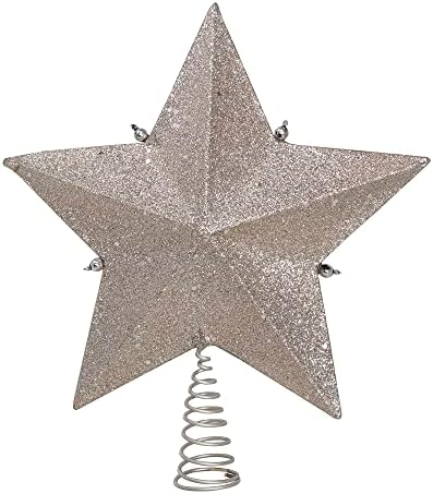 Kurt Adler Star Treetop with Ivory Pearls and Platinum Glass Glitter, 13.5-Inch - Image 2