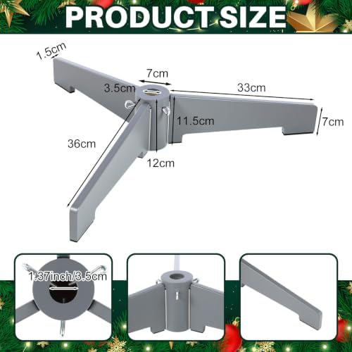 MorningRo Wooden Christmas Tree Stand Base for Artificial Trees Portable Tree Holder for Artificial Trees with 1.25 Inch Diameter Pole or Less Detachable Stand for Xmas - Image 2
