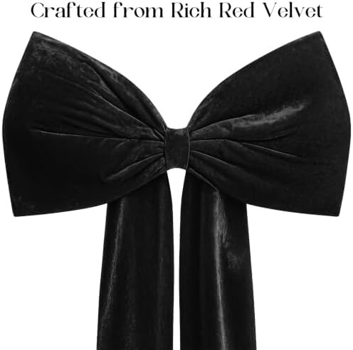Knitgrip Extra Large Velvet Christmas Tree Topper Bow, Black, 71 Inch - Image 3