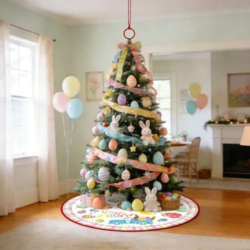 36 Inch Easter Tree Skirt Reversible 4th of July Decorations - Image 2