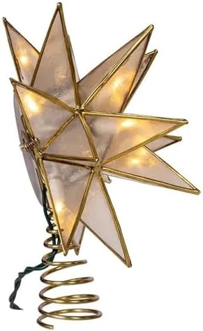 Kurt Adler 10-Light LED 15PT Gold Sputnik Capiz - Image 3