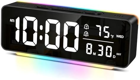 AMIR Digital Alarm Clock, 6.5" Large Display Bedside Clock, Plug-in Clock by AMIR