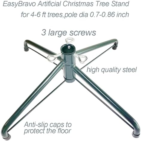 Christmas Tree Stand for 4 to 6 Foot Trees, Fits 0.7-0.86 Inch Pole - Image 4