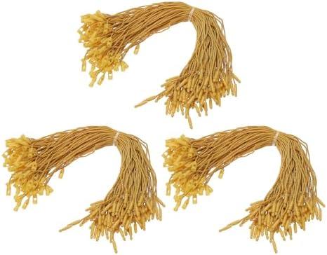 PATIKIL Christmas Ornament Hooks, 300 Pcs LED String Light Hanging Cable Holiday Decor Gift Tag Hanger with Snap Lock for Valentine's Halloween, Dark Yellow by PATIKIL