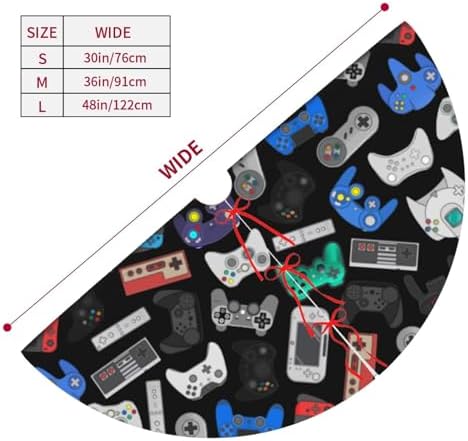 Video Game Controller Background Halloween Christmas Tree Skirt 48 Inch - Image 4