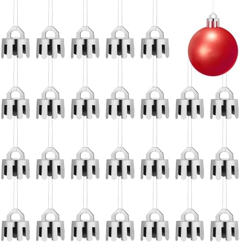 150 Pcs Round Christmas Ornament Caps - Removable Plastic Hangers - Silver, 0.5 Inch by Unknown