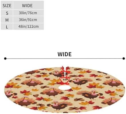 Happy Thanksgiving Day Turkey Pumpkin Christmas Tree Skirt 48" for Xmas Halloween New Year Holiday Party Home Tree Mat Decor Ornaments Decoration - Image 2