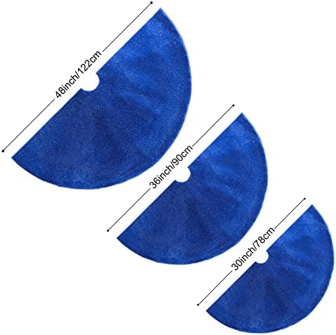 Christmas Tree Skirt 48 inch Blue Faux Fur Soft Fluffy Ornaments Xmas Tree Skirts for Xmas Tree Ornaments and Party Holiday Decorations - Image 5