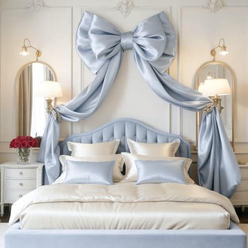 Giant Blue Bow Decor Home 75x19 Inch Christmas Tree Topper Decoration Coquette Room Decorations Big Bows for Room Wall Backdrop for Wedding Christmas Fall Birthday Party Baby Shower Supplies - Image 6