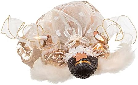 Kurt Adler 16-Inch White/Rose Gold Black Angel Tree Topper - Image 5