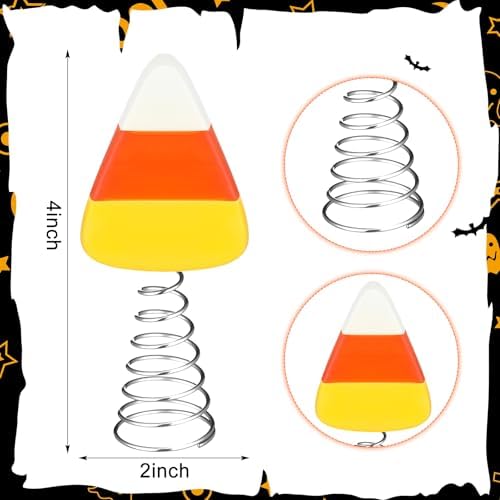 Zomiboo Halloween Candy Corns Tree Topper, 4 Inch Candy Corn Ornament - Image 2