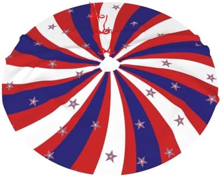 Patriotic Pinwheel Design Star Flag Christmas Tree Skirt 36" for Xmas Halloween New Year Holiday Party Home Tree Mat Decor Ornaments Decoration - Image 7