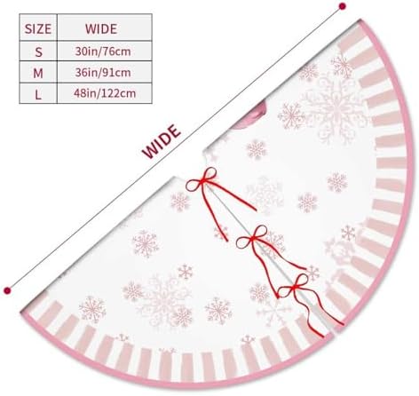 Christmas Tree Skirt 48 Inch Pink Snowman Decorations for Christmas Tree - Image 3