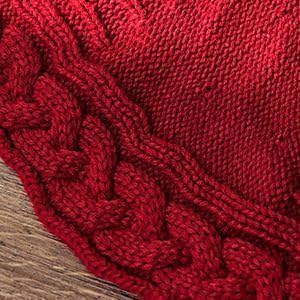 48 inch Christmas Tree Skirt: Braided Cable Knit Tree Skirt for 7.5ft Tree, Wine Red Tree Skirt, Vintage Tree Skirts, Rustic Farmhouse Christmas Decorations - Image 7