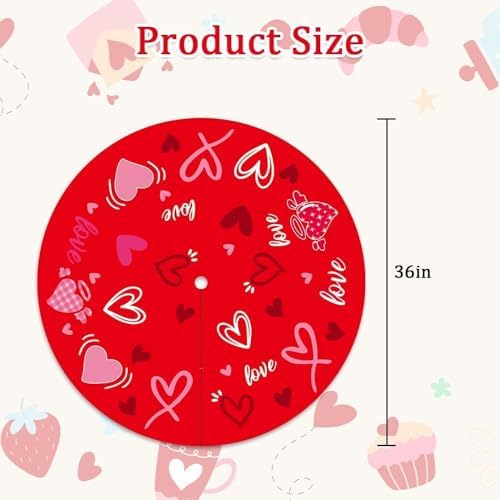 YEAHOME Valentines Day Decorations for Tree Skirt, 36" Love Heart Pattern Tree Skirts for Valentines Day Decor, Double-Sided St Patricks Day Clover Tree Skirt for Holiday Party Decorations - Image 4