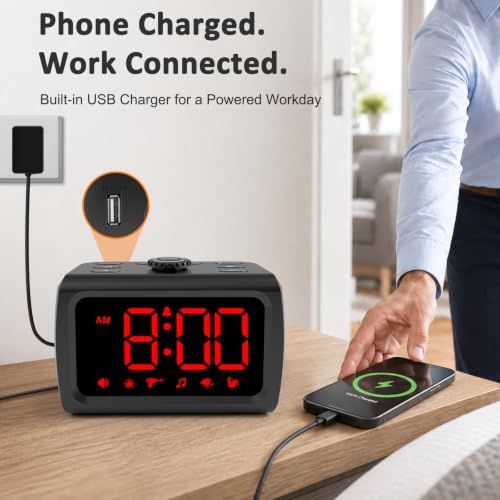 Peakeep 115dB Super Loud Alarm Clock for Heavy Sleepers Adults Teens - Image 6