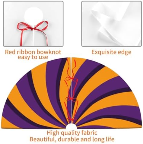 Halloween Purple Yellow Stripes 30 36 48 Inch Christmas Tree Skirt Carpet Mat Funny Party Decor Supplies for Xmas Halloween Decorations Occasion - Image 5