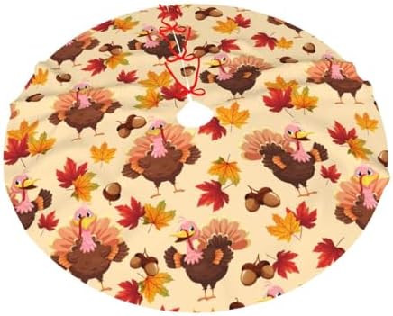 Happy Thanksgiving Day Turkey Pumpkin Christmas Tree Skirt 30" for Xmas Halloween New Year Holiday Party Home Tree Mat Decor Ornaments Decoration - Image 7