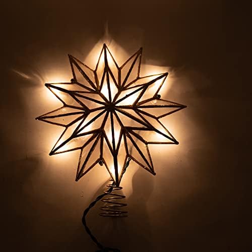 Kurt S. Adler 9.06-Inch UL 10-Light 12-Point Gold Capiz Star Treetop - Image 2