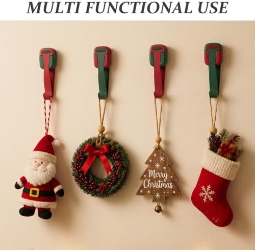 VICASKY Christmas Hangers Hooks Hanging Plastic 4pcs Ornament Wreath - Image 3