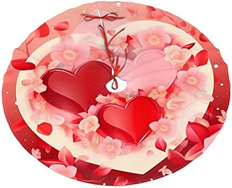 Love Hearts Tree Skirts Xmas Ornaments, Sweet Tree Mat for Christmas Party Holiday All Occasions 48" by Dewoofly