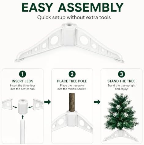 Artificial Christmas Tree Stand, Plastic Christmas Tree Legs Replacement, Small Folding Xmas Trees Stand Base Fits 0.3-0.6 Inch Tree Pole - Image 5