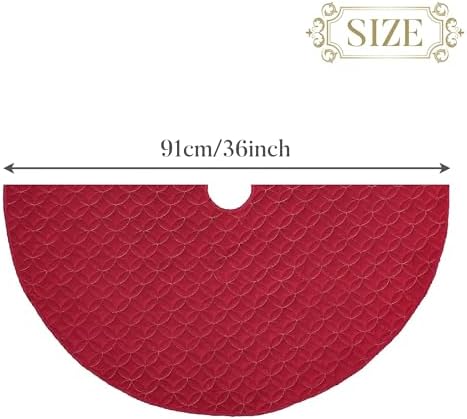 Valery Madelyn 36 Inch Red Christmas Tree Skirt for Tree Decorations - Image 6