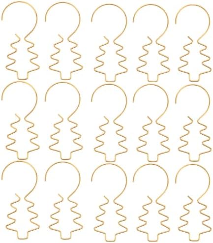 100pcs Mini Gold Metal Christmas Tree Ornament Hooks for Baubles by TOVINANNA