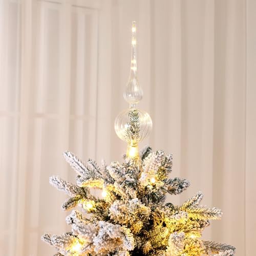 Gejoy 12" Mercury Glass Christmas Tree Topper,Classic,Transparent - Image 4
