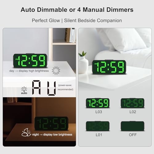 Peakeep Small Slim Digital Alarm Clock Battery Operated for Bedrooms Travel - Image 4